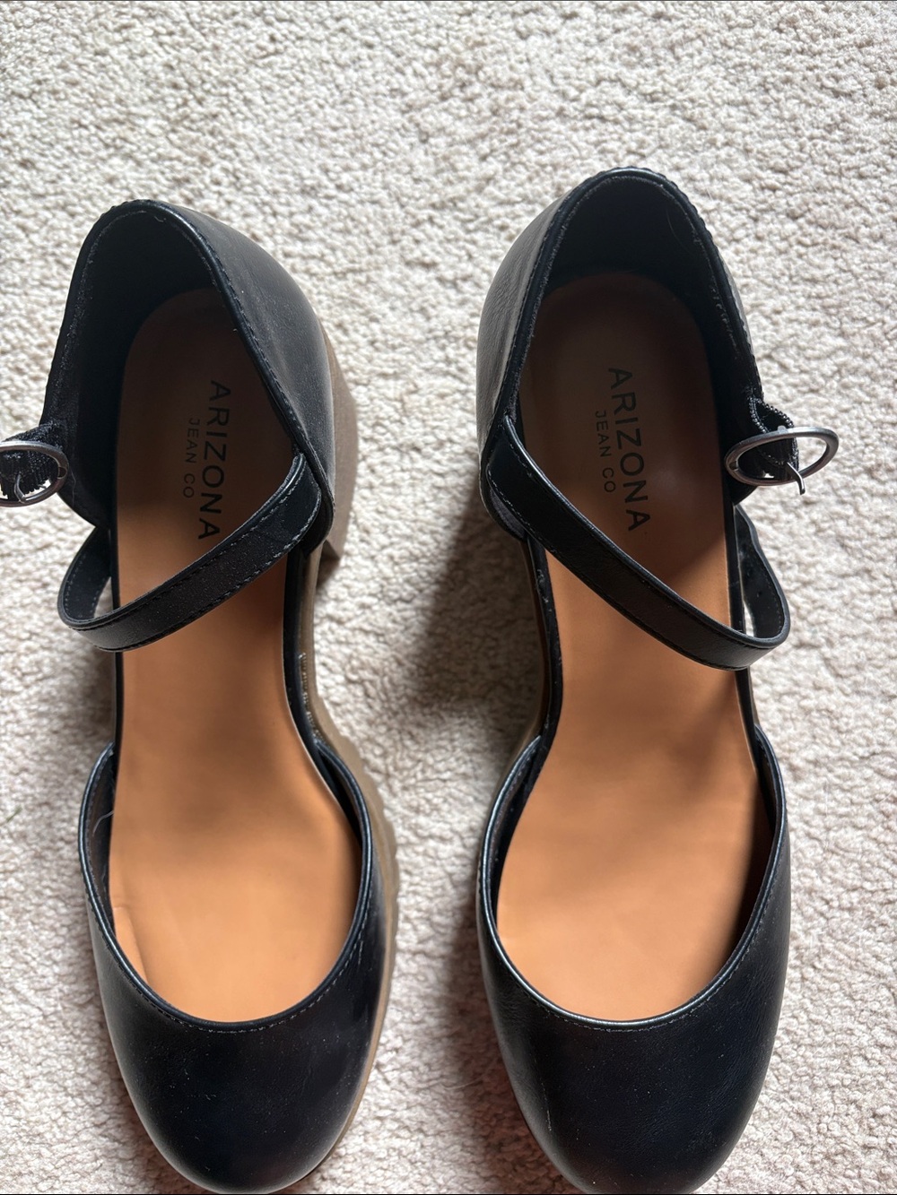 Arizona Jean Company Black Mary Jane Heels with Ankle Strap - Picture 3 of 3